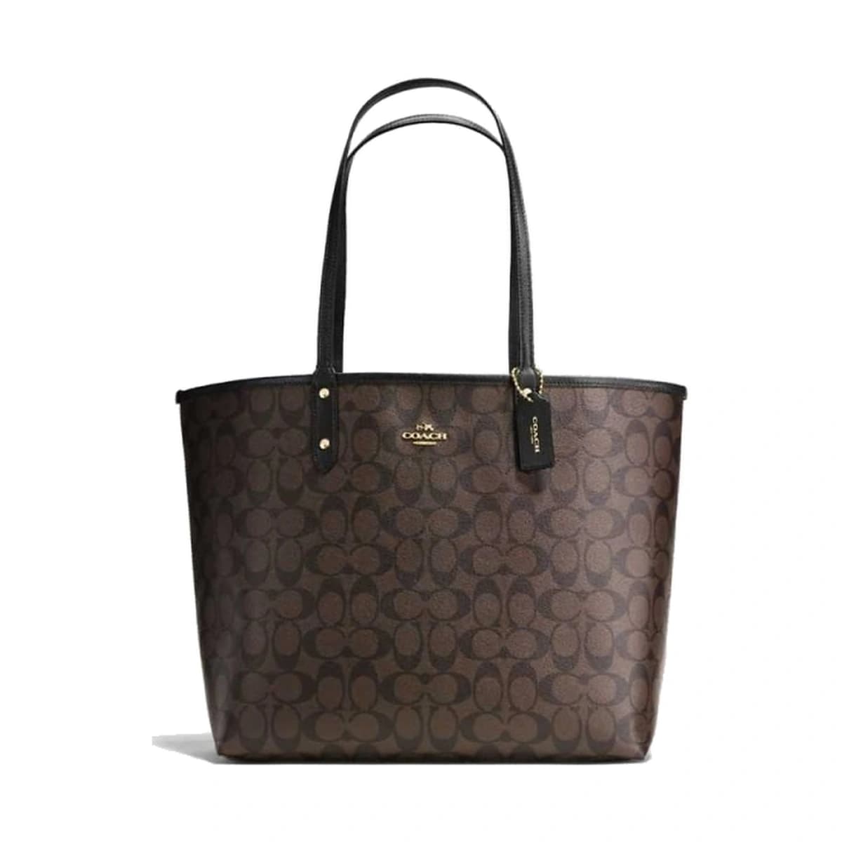 Reversible City Tote In Signature Canvas - Brown/Black