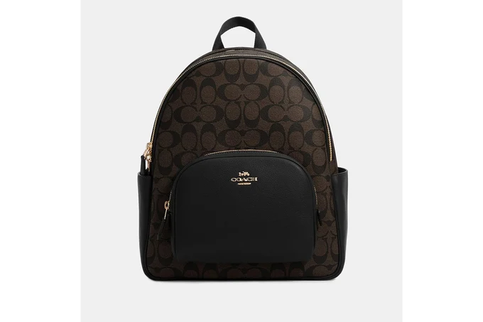 Court Backpack In Signature Canvas – Brown/Black