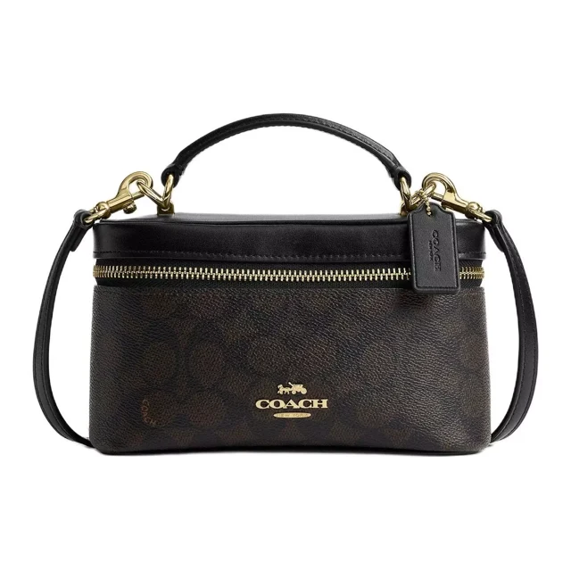 Coach Rainer Crossbody Bag 18 Signature — Gold/Walnut/Black