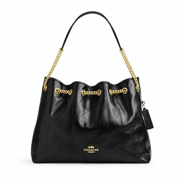 Coach Evelyn Shoulder Bag — Gold/Black