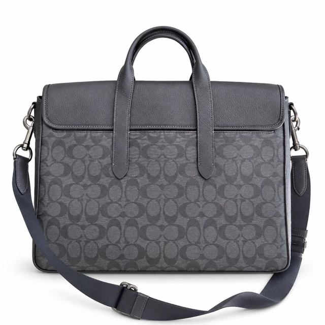 Coach Sullivan Portfolio Brief Signature — Charcoal/Black