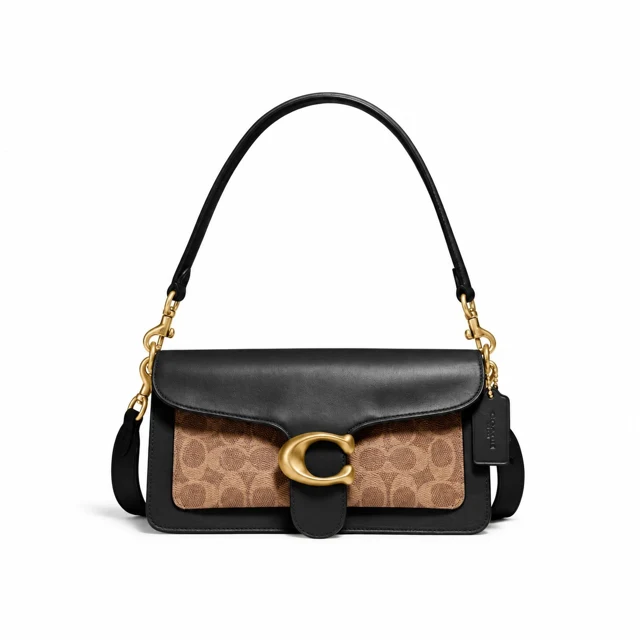 Coach Tabby Shoulder Bag 26 Signature — Tan/Black