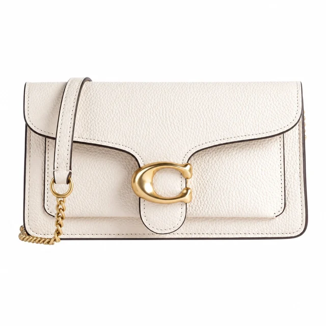 Coach Tabby Chain Clutch — Chalk