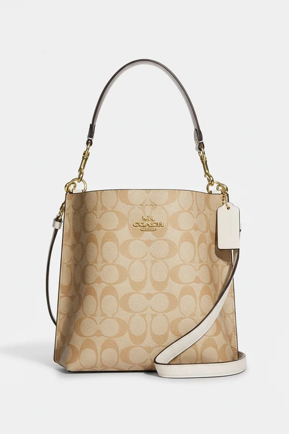 Сумка Coach Mollie Bucket Bag 22 In Signature Canvas Light Khaki Chalk