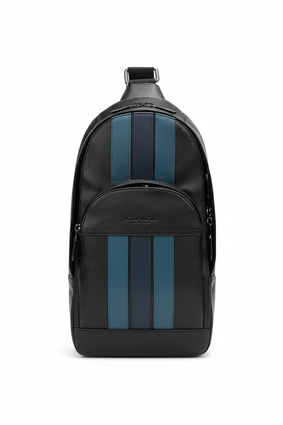 Сумка Мужская COACH Houston Pack With Varsity Stripe Blue