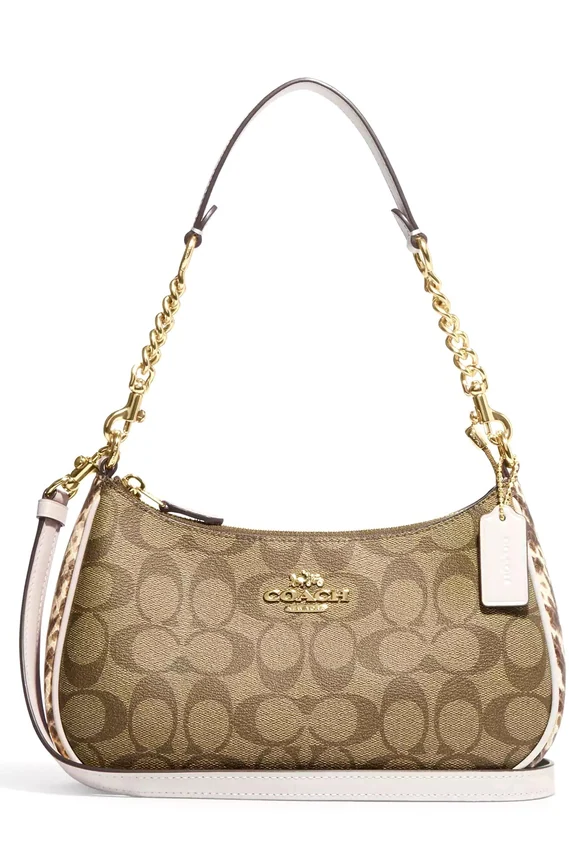 Сумка COACH Teri Shoulder Bag In Signature Canvas Khaki Multi 2