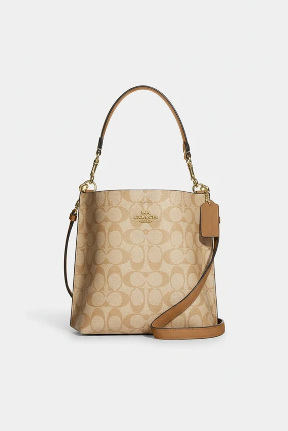 Сумка Coach Mollie Bucket Bag 22 In Signature Canvas Gold/Lt Khaki/Lt Saddle