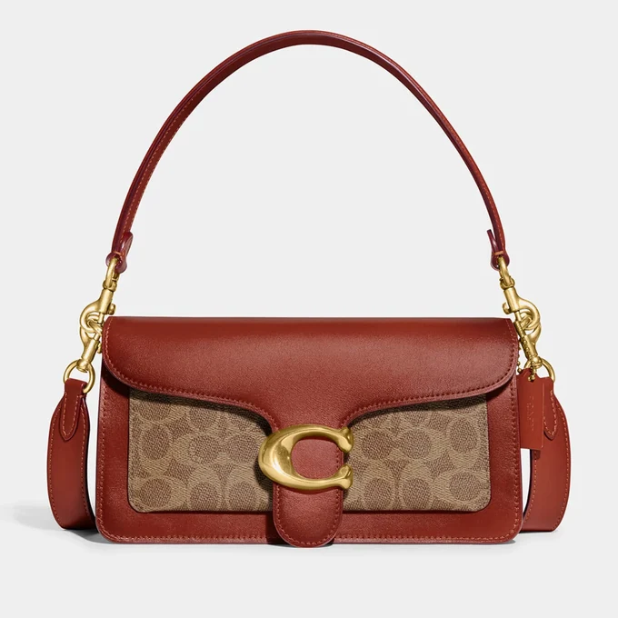 Сумка COACH Tabby Shoulder Bag 26 With Signature Canvas Tan Rust