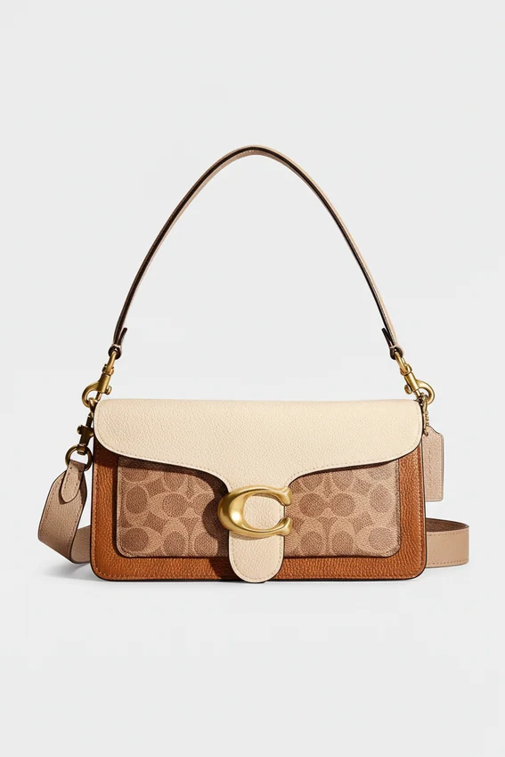 Сумка COACH Tabby Shoulder Bag 26 With Signature Canvas Beige