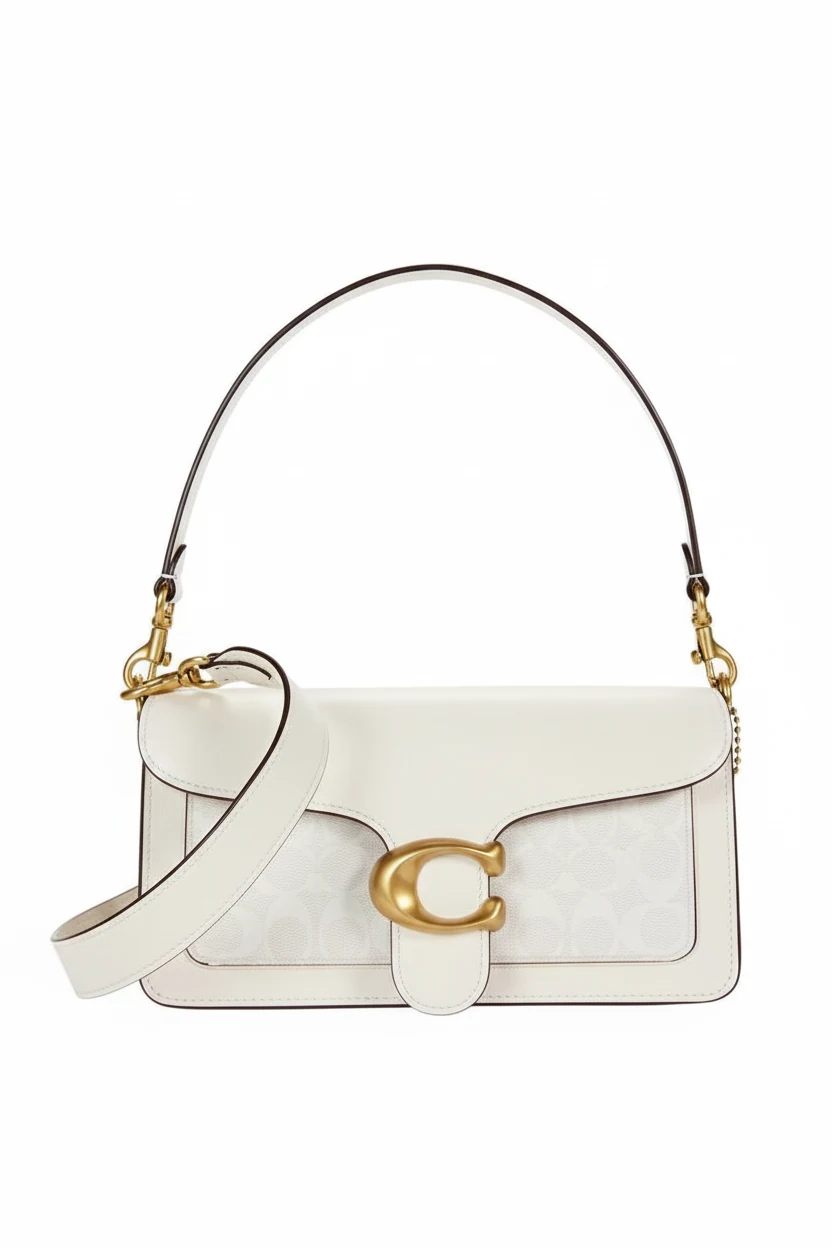 Сумка COACH Tabby Shoulder Bag 26 With Signature Canvas White — фото 1