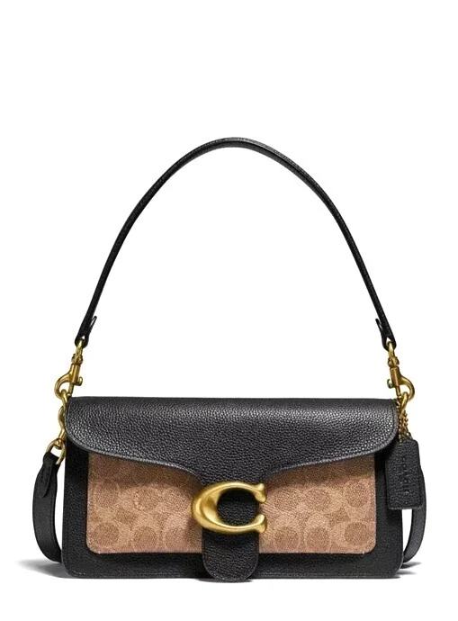 Сумка COACH Tabby Shoulder Bag 26 With Signature Canvas Black (Pebble leather)